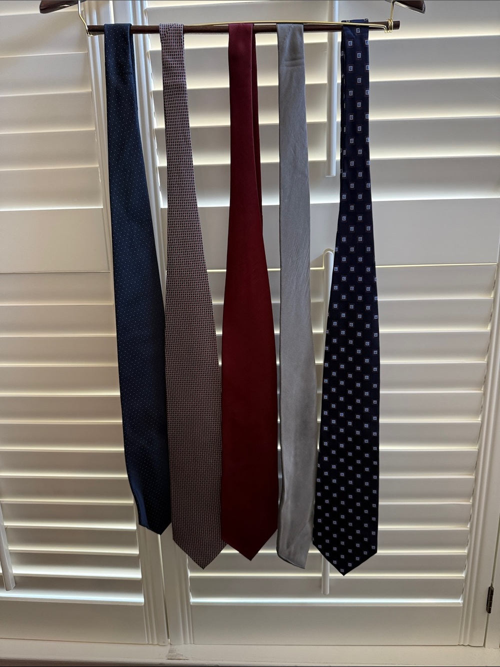 Men's Assorted Silk Ties - Navy, Burgundy, Gray, Blue Patterns